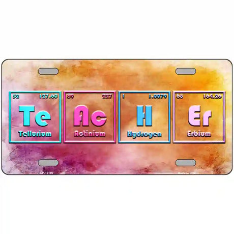 Teacher Periodic Table Novelty Metal License Plate 24" x 12" (LLP)