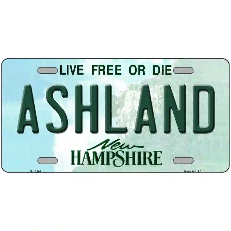 Ashland New Hampshire Novelty Metal License Plate 24" x 12" (LLP)