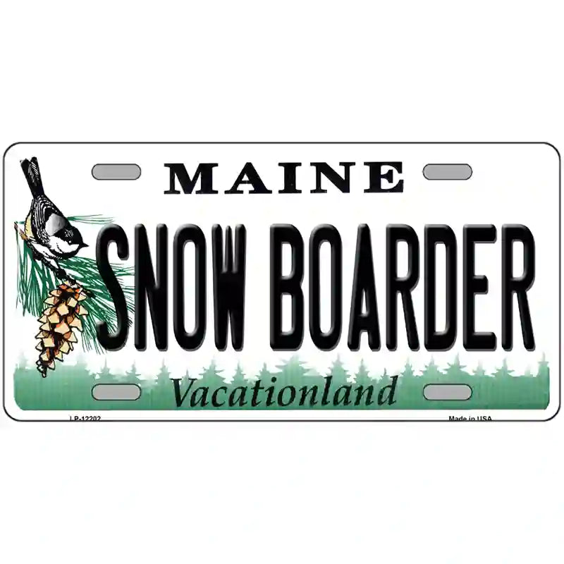 Snow Boarder Maine Novelty Metal License Plate 24" x 12" (LLP)