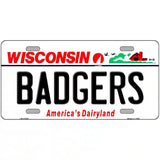 Badgers Wisconsin Novelty Metal License Plate 24" x 12" (LLP)