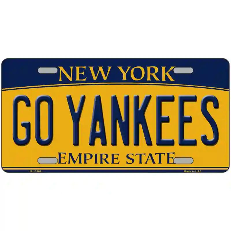 Go Yankees New York Novelty Metal License Plate 24" x 12" (LLP)