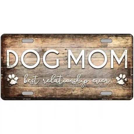 Dog Mom Novelty Metal License Plate 24" x 12" (LLP)