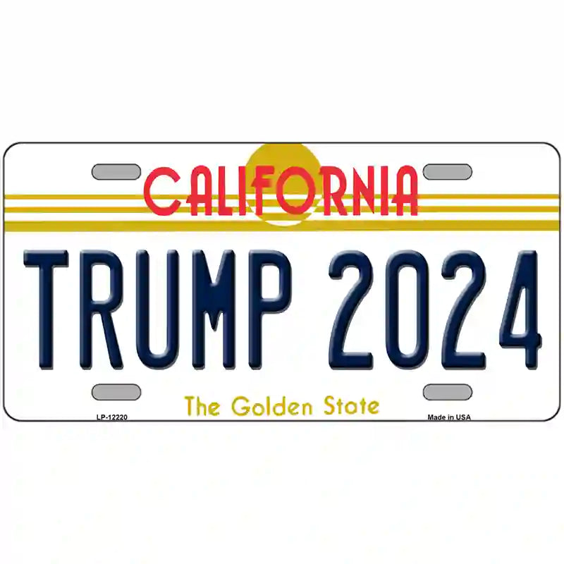 Trump 2024 California Novelty Metal License Plate 24" x 12" (LLP)