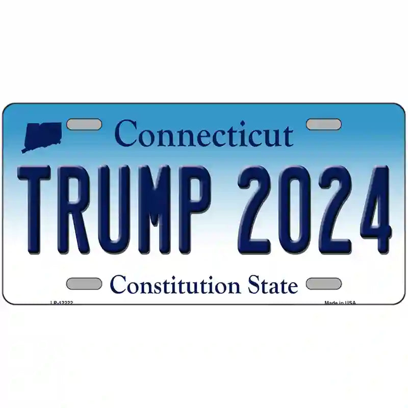 Trump 2024 Connecticut Novelty Metal License Plate 24" x 12" (LLP)