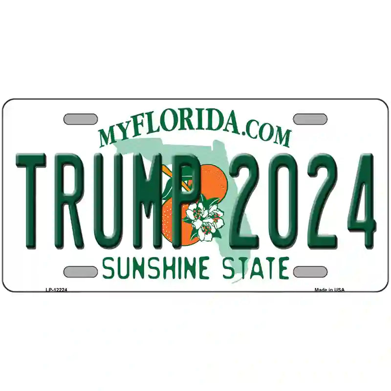 Trump 2024 Florida Novelty Metal License Plate 24" x 12" (LLP)