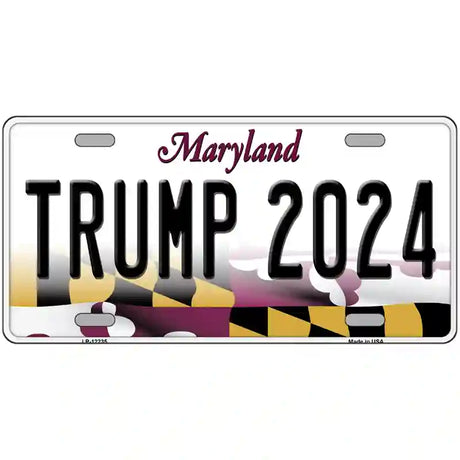 Trump 2024 Maryland Novelty Metal License Plate 24" x 12" (LLP)