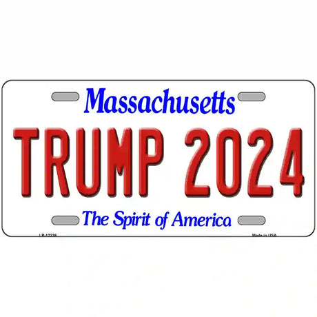 Trump 2024 Massachusetts Novelty Metal License Plate 24" x 12" (LLP)