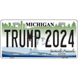 Trump 2024 Michigan Novelty Metal License Plate 24" x 12" (LLP)