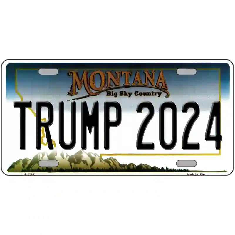 Trump 2024 Montana Novelty Metal License Plate 24" x 12" (LLP)