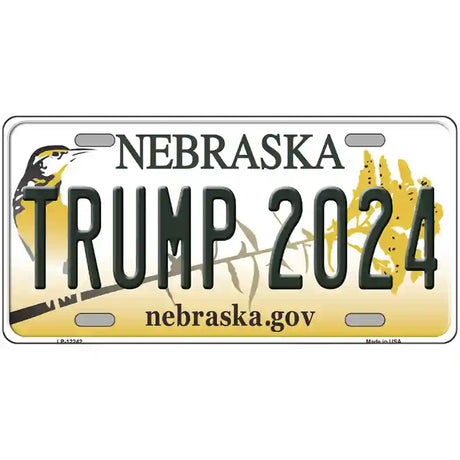 Trump 2024 Nebraska Novelty Metal License Plate 24" x 12" (LLP)