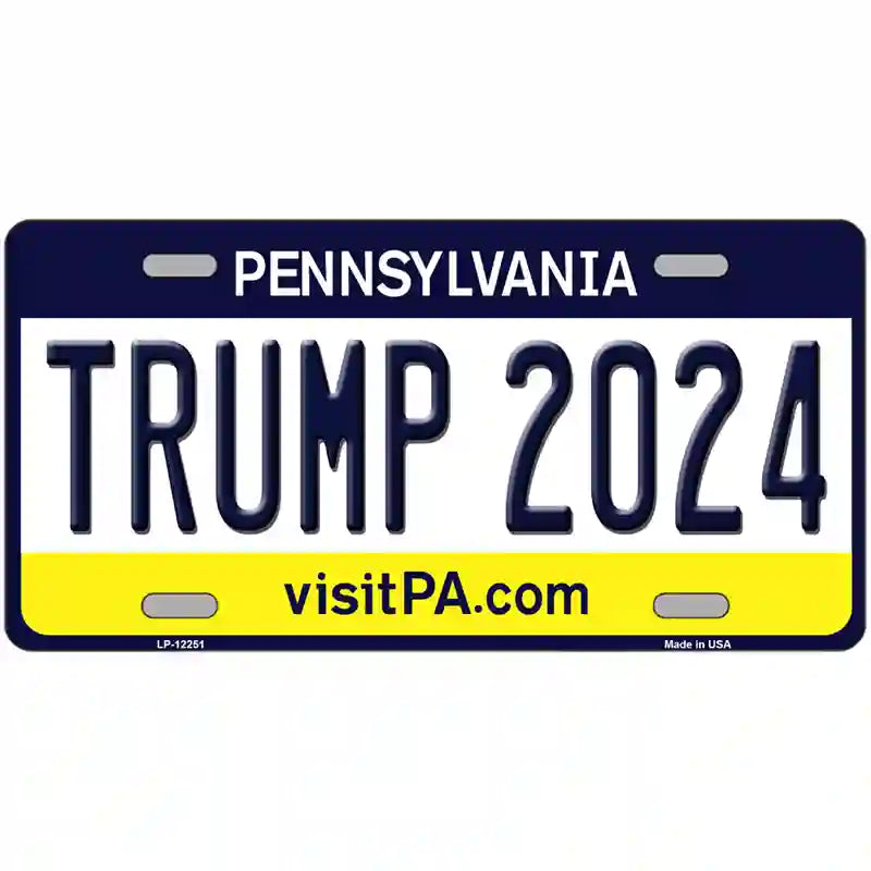 Trump 2024 Pennsylvania Novelty Metal License Plate 24" x 12" (LLP)