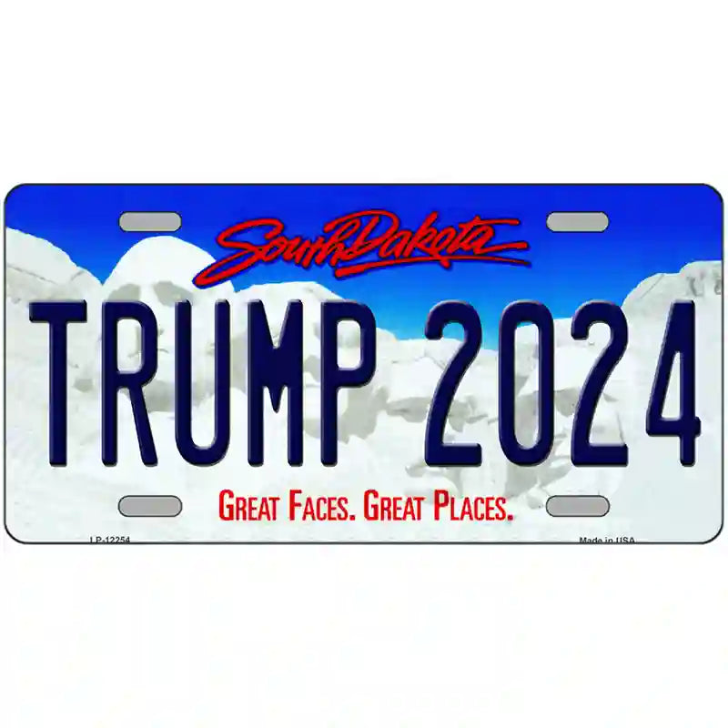 Trump 2024 South Dakota Novelty Metal License Plate 24" x 12" (LLP)