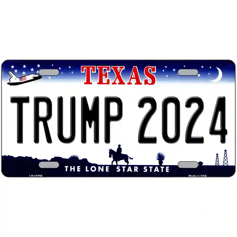 Trump 2024 Texas Novelty Metal License Plate 24" x 12" (LLP)