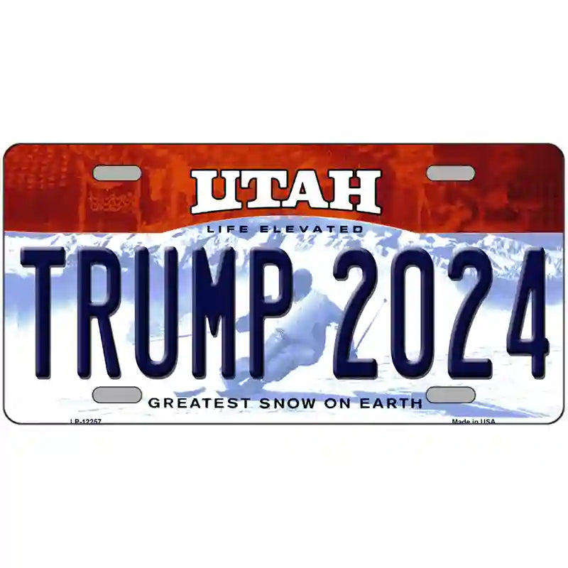 Trump 2024 Utah Novelty Metal License Plate 24" x 12" (LLP)