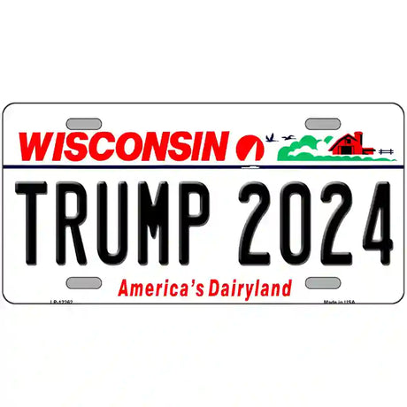 Trump 2024 Wisconsin Novelty Metal License Plate 24" x 12" (LLP)