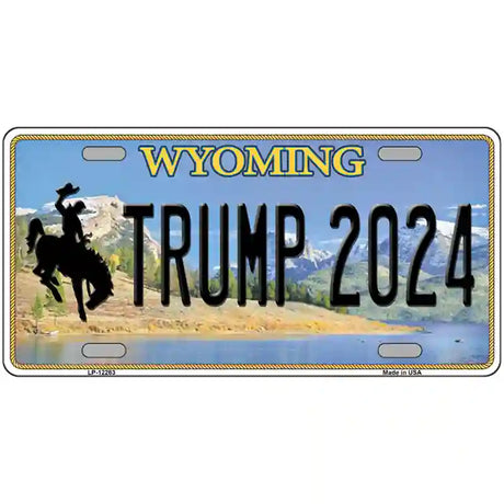 Trump 2024 Wyoming Novelty Metal License Plate 24" x 12" (LLP)