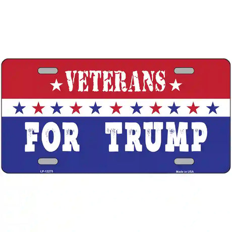 Veterans For Trump Novelty Metal License Plate 24" x 12" (LLP)