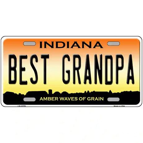 Best Grandpa Indiana Novelty Metal License Plate 24" x 12" (LLP)