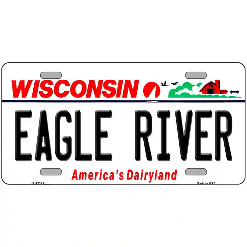 Wisconsin Eagle River Novelty Metal License Plate 24" x 12" (LLP)