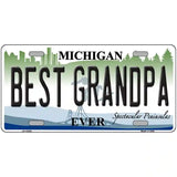 Michigan Best Grandpa Novelty Metal License Plate 24" x 12" (LLP)