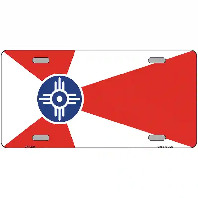 Wichita Flag Novelty Metal License Plate 24" x 12" (LLP)