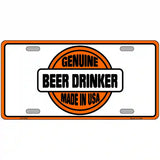 Genuine Beer Drinker Novelty Metal License Plate 24" x 12" (LLP)