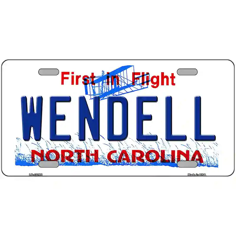 North Carolina Wendell Novelty Metal License Plate 24" x 12" (LLP)