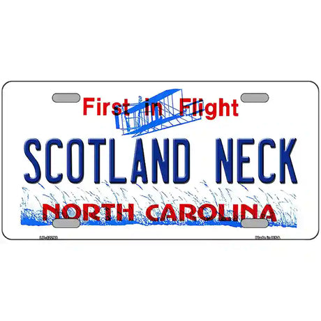 North Carolina Scotland Neck Novelty Metal License Plate 24" x 12" (LLP)