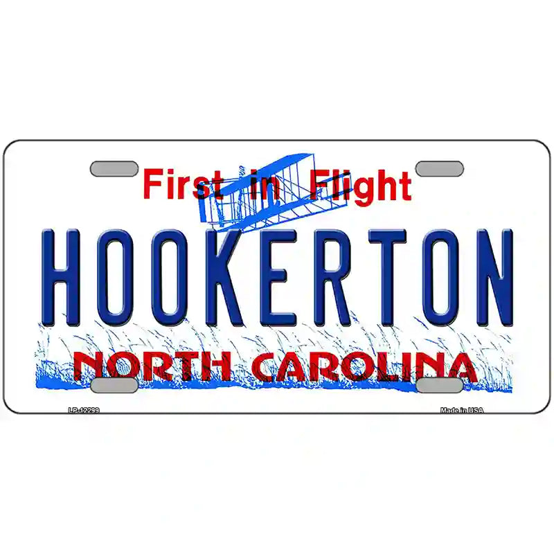 North Carolina Hookerton Novelty Metal License Plate 24" x 12" (LLP)