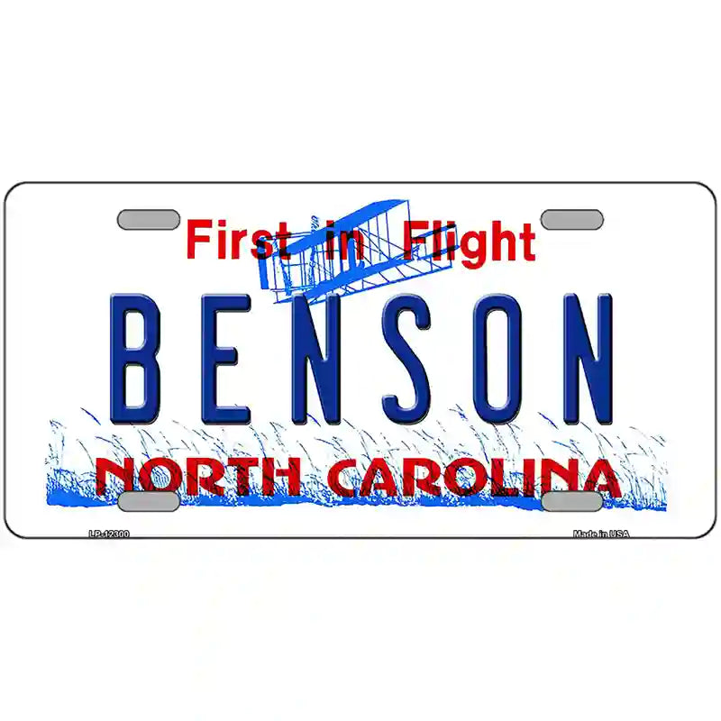 North Carolina Benson Novelty Metal License Plate 24" x 12" (LLP)