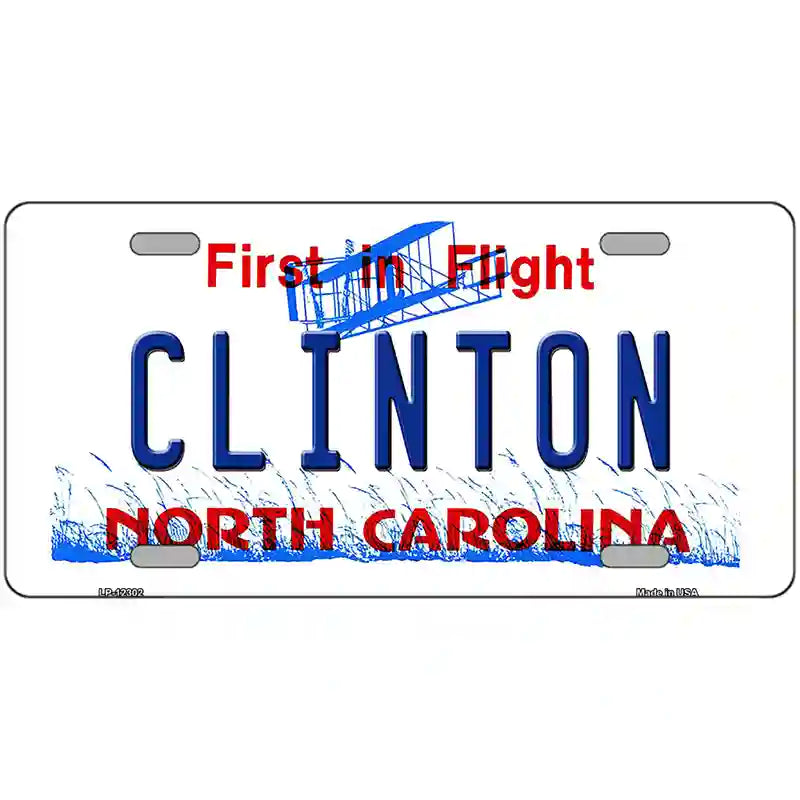 North Carolina Clinton Novelty Metal License Plate 24" x 12" (LLP)