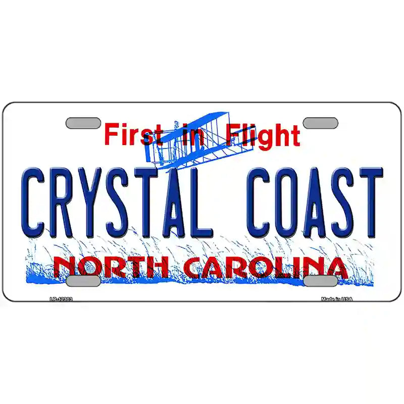 North Carolina Crystal Coast Novelty Metal License Plate 24" x 12" (LLP)