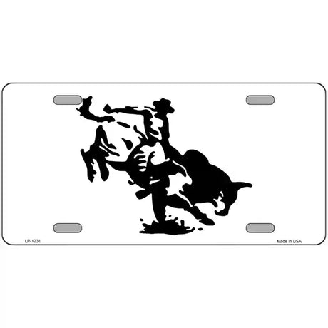 Bull Rider Novelty Metal License Plate 24" x 12" (LLP)