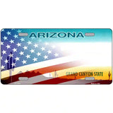 Arizona with American Flag Novelty Metal License Plate 24" x 12" (LLP)