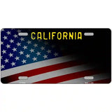 California with American Flag Novelty Metal License Plate 24" x 12" (LLP)