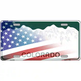 Colorado with American Flag Novelty Metal License Plate 24" x 12" (LLP)