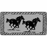 Two Running Horses Novelty Metal License Plate 24" x 12" (LLP)