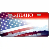 Idaho with American Flag Novelty Metal License Plate 24" x 12" (LLP)