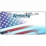 Kentucky with American Flag Novelty Metal License Plate 24" x 12" (LLP)