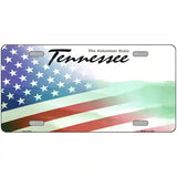 Tennessee with American Flag Novelty Metal License Plate 24" x 12" (LLP)