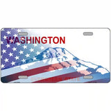 Washington with American Flag Novelty Metal License Plate 24" x 12" (LLP)