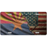 Arizona/American Flag Novelty Metal License Plate 24" x 12" (LLP)