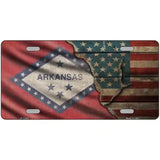 Arkansas/American Flag Novelty Metal License Plate 24" x 12" (LLP)