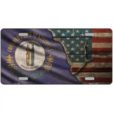 Kentucky/American Flag Novelty Metal License Plate 24" x 12" (LLP)