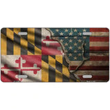 Maryland/American Flag Novelty Metal License Plate 24" x 12" (LLP)