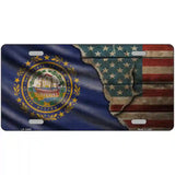 New Hampshire/American Flag Novelty Metal License Plate 24" x 12" (LLP)