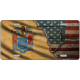 New Jersey/American Flag Novelty Metal License Plate 24" x 12" (LLP)