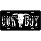 Cowboy Longhorn Skull Novelty Metal License Plate 24" x 12" (LLP)