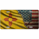 New Mexico/American Flag Novelty Metal License Plate 24" x 12" (LLP)