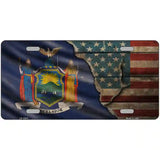 New York/American Flag Novelty Metal License Plate 24" x 12" (LLP)